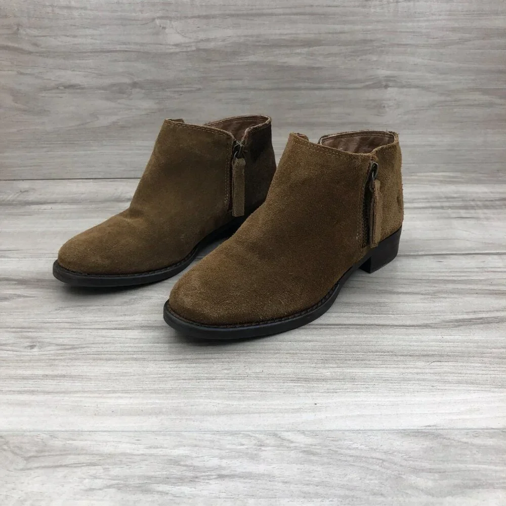 Ralph Lauren Ankle Boots Kids 13 Brown Suede Zip Booties